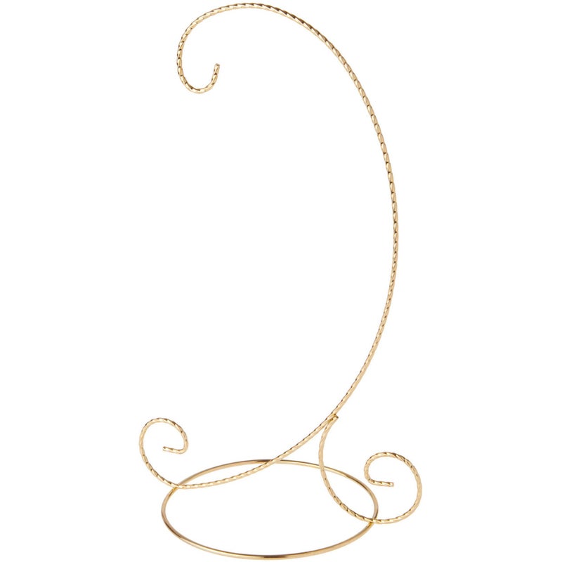 Bard's Twisted Gold-toned Ornament Stand, Large, 12.25" H x 5.5" W x 7.5" D - Image 1